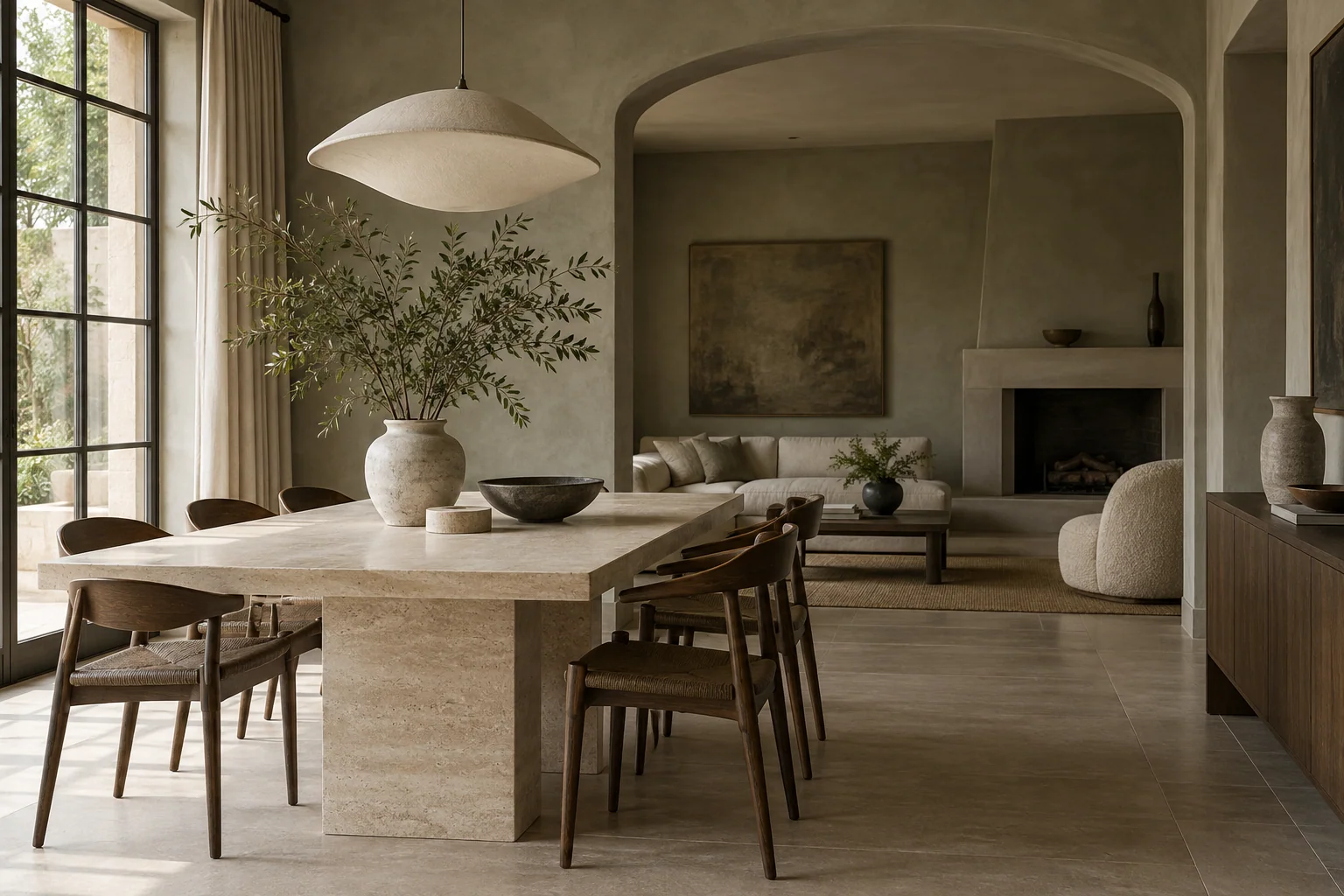 An illustrative interior with considered furniture, textures and natural light